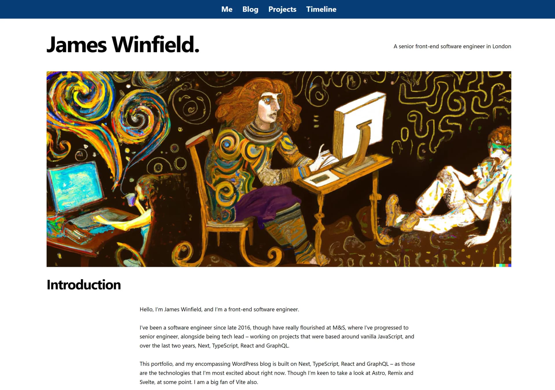 James Winfield's Engineering Blog screenshot